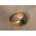 TURQUOISE SIGNET RING IN 18CT GOLD