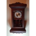 WALL CLOCK: SOLID WOOD ~ DIGITAL MECHANISM WITH PENDULUM AND CHIMES
