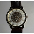 MENS WRISTWATCH WITH SKELETON DIAL and COMPLIMENTARY SET CUFFLINKS
