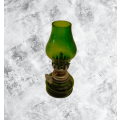 OIL LAMP MINIATURES WITH GREEN GLASS