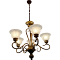 5 ARM CHANDELIER WITH ALABASTER GLASS SHADES