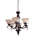 6 ARM CHANDELIER WITH ALABASTER GLASS SHADES