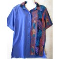 Vintage Purple Patterned Polyester Shirt - Size 42 (Chest 108cm)