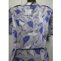 Vintage Patterned Polyester Dress - Size 34 (Chest 87cm)
