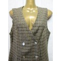 c1990's Houndstooth Patterned Dress - Size 32