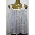 Vintage White Polyester Top - Size 32 (Chest 81cm)