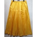 Vintage Silky Polyester Golden Yellow Skirt - Size 32