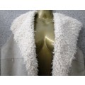 Very Soft Stone Sherpa Sleeveless Jacket - Size M