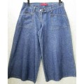Wide Leg Lightweight Denim Capri Pants - Size 35 (Waist 78cm; Hip 102cm) *Quality Brand
