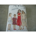 NEW LOOK PATTERNS 6271-9 SIZES IN ONE-GIRLS DRESS - SIZES 4 - 12 YEARS -COMPLETE