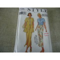 STYLE PATTERNS 2724 SKIRT/TOP SIZEA = 10 - 22  -COMPLETE & UNCUT