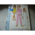 VINTAGE McCALL'S PATTERN 8352 GIRLS PJS WITH TRANSFER SIZE 12 YEARS- SEE DESCRIPTION
