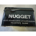 NUGGET BLACK SHOE POLISH TIN WITH hinged  LID  -7 CM HEIGHT 15 CM LENGTH 12 CM WIDTH