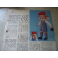 LIVING & LOVING JUNE 1978 - RIGGED OUT FOR SCHOOL - TUNIC, SOCKS, TIE, BERET & SHIRT - 43 CM DOLL