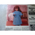 LIVING & LOVING - MAY 1980 -  WRAP OVER WINTER GOWN & BED-SOCKS - 43 CM DOLL