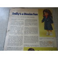 LIVING & LOVING - MARCH 1978-  DOLLY'S A DENIM FAN- DENIM JACKET, SKIRT & NECK SCARF- 43 CM DOLL