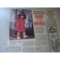 LIVING & LOVING NOVEMBER 1978 - BABE IN THE WOODS - RED DRESS & BAG -43 CM DOLL