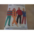 SIMPLICITY PATTERNS 9788 TRACKSUIT & CASUAL WEAR SIZE 1A = XXS - XL (28 - 48 CHEST/BUST COMPLETE