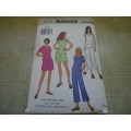 BUTTERICK  PATTERN 3534  LOOSE FITTING PULLOVER TOPS, SHORTS & PANTS SIZES 14 + 16 + 18  COMPLETE