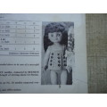 PATONS#9920 DOLL`S OUTFIT-HOUSECOAT EDGED IN LACE+ BLUE NIGHTIE TO FIT 3 SIZES 14`+16 +18`  DOLLS