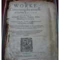1627 LEATHER BOOK TITLED: "A WORKE CONCERNING THE TRUNEFFE OF CHRISTIAN RELIGION"  608 PAGES- BOXED