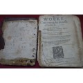 1627 LEATHER BOOK TITLED: "A WORKE CONCERNING THE TRUNEFFE OF CHRISTIAN RELIGION"  608 PAGES- BOXED