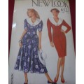 NEW LOOK PATTERNS 6523 WIDE COLLAR DRESS SEVEN SIZES IN ONE 6 - 18 COMPLETE-UNCUT-F/FOLDED