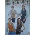 NEW LOOK PATTERNS 6113  WAISTCOATS  SIX SIZES IN ONE 6 - 16 COMPLETE