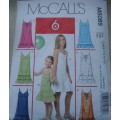 McCALL'S PATTERNS M5089 GIRL'S DRESSES SIZE CHH=7 + 8 + 10 + 12 YEARS COMPLETE