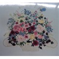 UNUSED EMBROIDERY KIT - BOUQUET OF ROSES - Fabric Size 42 cm x 42 cm by JUST HEIRLOOMS