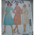 McCALL'S PATTERNS 6422 SUMMER DRESS  SIZE 14 BUST 36" COMPLETE