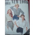 NEW LOOK PATTERNS 6134-ROLLED V NECK BLOUSE SEVEN  SIZES IN ONE 12 - 24- LARGE SIZES COMPLETE