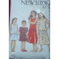 NEW LOOK PATTERNS 6271  GIRL'S DRESS NINE  SIZES IN ONE 4 - 11 YEARS COMPLETE