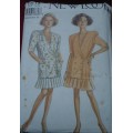 NEW LOOK PATTERNS 6658  V NECK TOP & FRILL SKIRT SIX SIZES IN ONE 8 - 18 COMPLETE-UNCUT-F/FOLDED