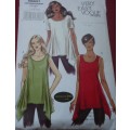 VERY EASY VOGUE PATTERN V8651 HANDKERCHIEF TOP SIZE LARGE + XLARGE (16-22) COMPLETE