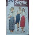 STYLE PATTERNS 2766 SET OF FRONT WRAP SKIRTS SIZE 12 WAIST 67 CM COMPLETE