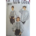 NEW LOOK PATTERNS 6106 -BLOUSE WITH FRILLS SIX SIZES IN ONE 8 - 18 COMPLETE-UNCUT-F/FOLDED