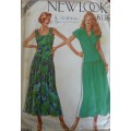 NEW LOOK PATTERNS 6136-6 SIZES IN ONE- HIPSTER DRESS - KNITTED FABRICS SIZES 8 - 18 - COMPLETE