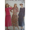 NEW LOOK PATTERNS 6496 SKIRT/BLOUSE SIZES 8 - 20 COMPLETE- PAGE1/2 SEWING INSTRUCTIONS NOT SUPPLIED