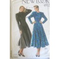 NEW LOOK PATTERNS 6912 LONG SLEEVE FLARED DRESS SIZES 8 - 18 NO SEWING INSTRUCTIONS