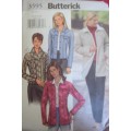 BUTTERICK PATTERN 3595 LOOSE FITTING LINED JACKET SIZE 12 + 14 + 16 COMPLETE