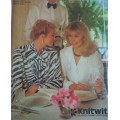 KNITWIT PATTERN 3600 LADIES SHIRT BLOUSE SIZES 6 - 22  COMPLETE