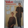 VALUE CLASSICS PATTERNS  JACKET, TROUSERS AND TUNIC` SIZES 40, 42, 44, 46, 48)