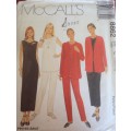 McCALL'S PATTERN 8862 UNLINED JACKET-DRESS-TUNIC-PULL ON PANTS SIZE C = 10 + 12 + 14  COMPLETE