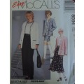 McCALL'S PATTERN 8094 JACKET-TOP-PULL ON PANTS/SKIRT/SHORTS SIZE D = 12 + 14 + 16 COMPLETE & UNCUT