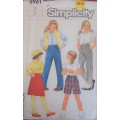 SIMPLICITY PATTERNS 6961 GIRLS PANTS & SKIRT SIZE 10 YEARS COMPLETE