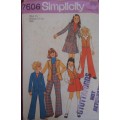 VINTAGE SIMPLICITY 7606 GIRLS UNLINED JACKET-WAISTCOAT-PANTS-SKIRT SIZE 10 YRS BREAST 73 CM COMPLETE