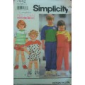SIMPLICITY PATTERNS 7942 KIDS T SHIRT-PANTS-SHORTS SIZE AA = 2 - 4 YEARS COMPLETE