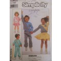 SIMPLICITY PATTERNS 8965 KIDS CASUAL TRACKSUIT-PANTS-TOP-SKIRT SIZE MD = 4 - 5 YEARS COMPLETE