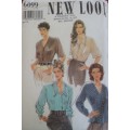 NEW LOOK PATTERNS 6099 SET OF BLOUSES SIZES 8 - 18 COMPLETE